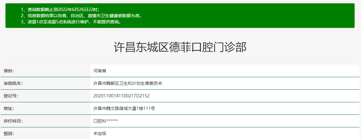 许昌东城区德菲口腔门诊部