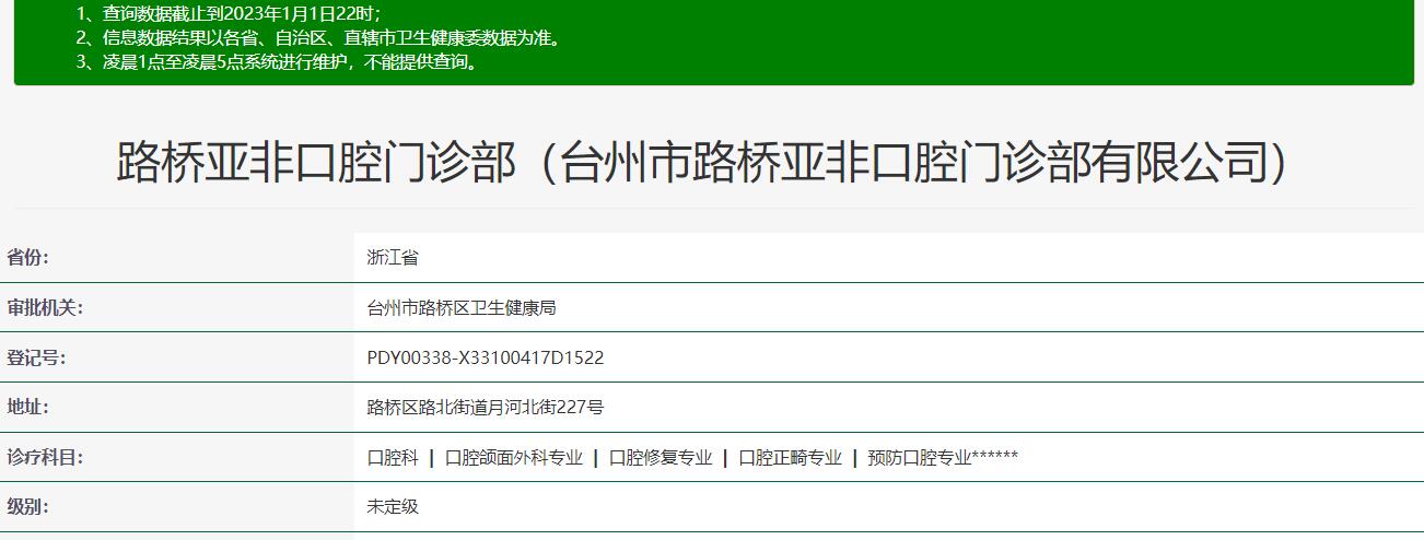 台州路桥亚非口腔门诊部