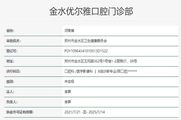 郑州金水优尔雅口腔门诊部