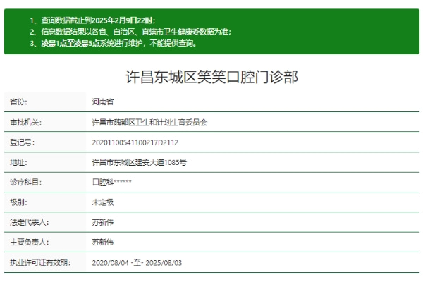 许昌东城区笑笑口腔门诊部