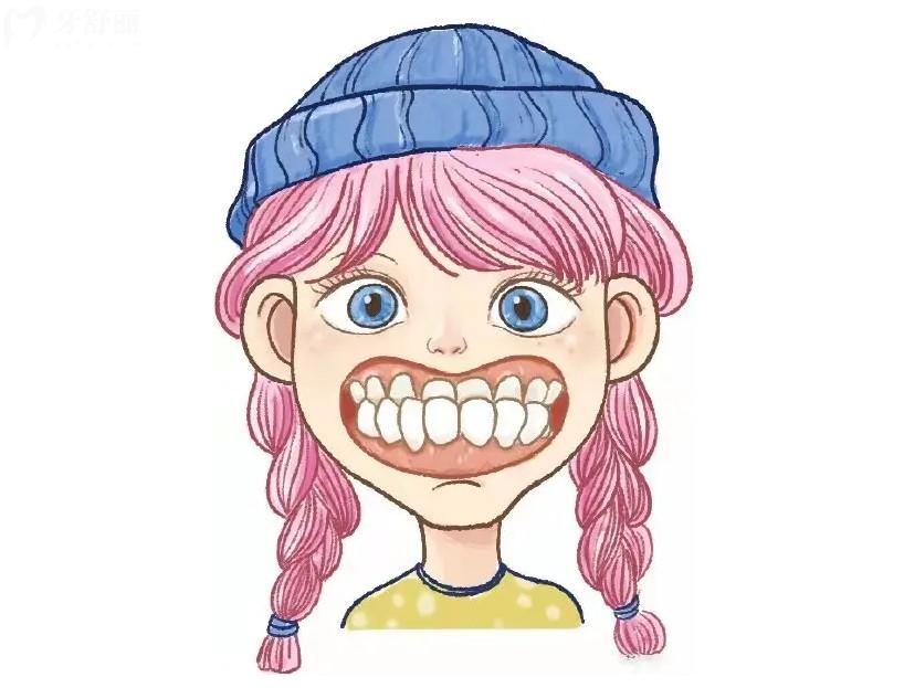 牙齿畸形卡通图
