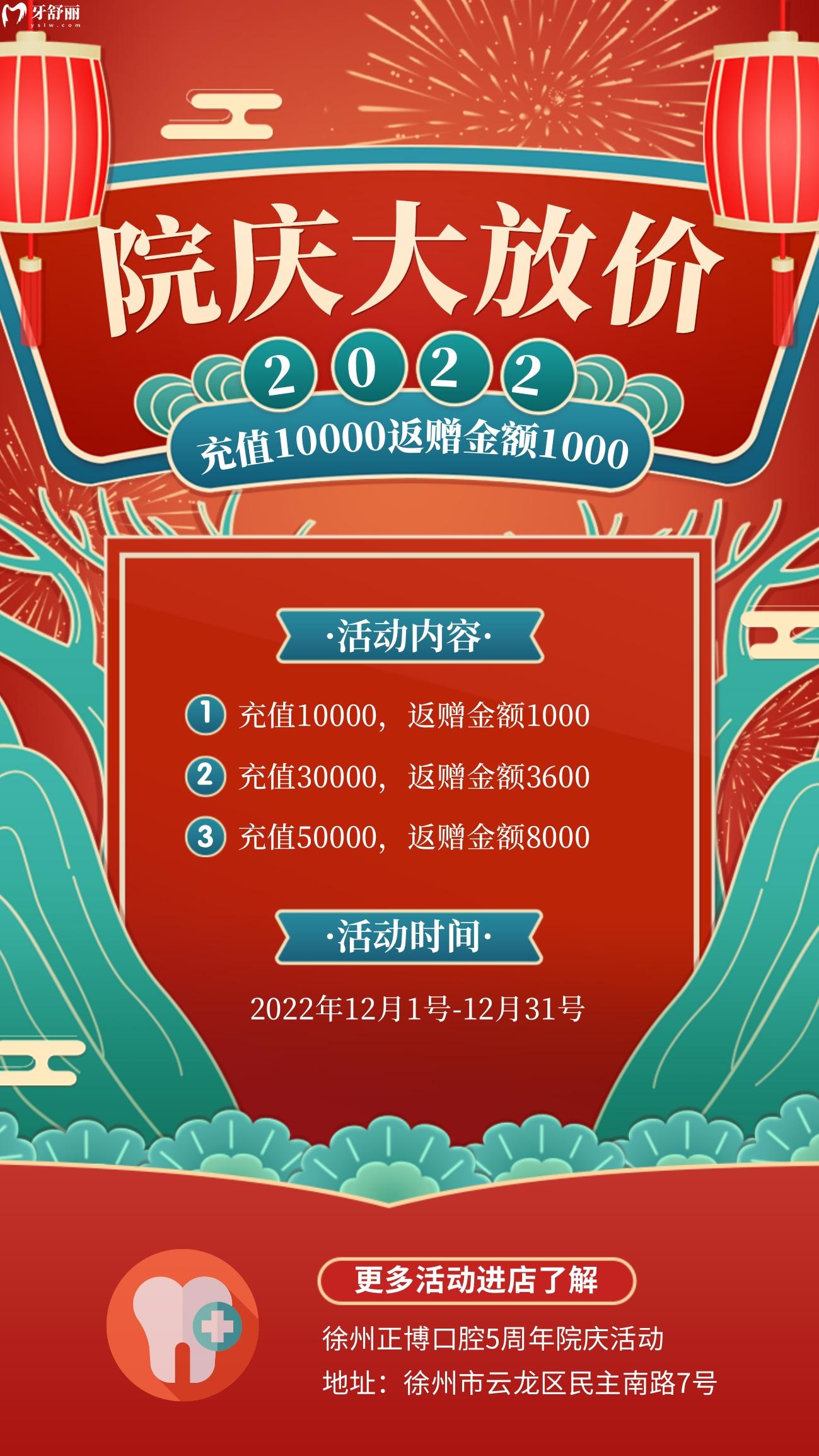 不知徐州正博口腔收费价目表贵吗?5周年院庆大放价!