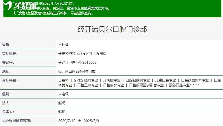 吉林诺贝尔口腔医院资质