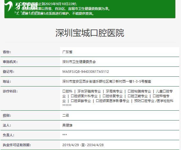 深圳宝城口腔医院资质
