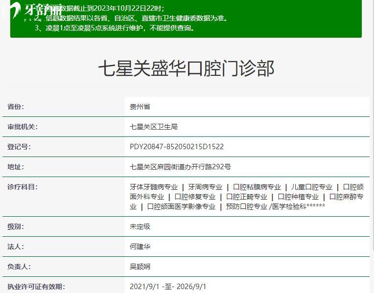 七星关盛华口腔资质