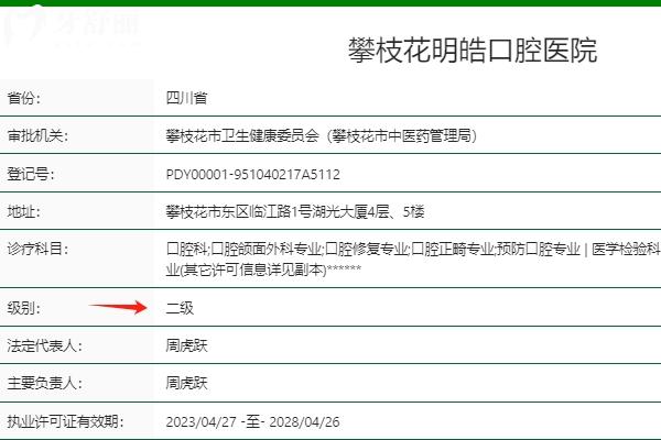 攀枝花明皓口腔医院在哪里？