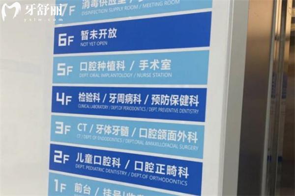 上海摩尔星嘉口腔医院楼层指示