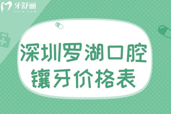 26版深圳罗湖口腔镶牙价格表出炉!单颗树脂牙300+金属牙600+种植牙1800+全口4k起