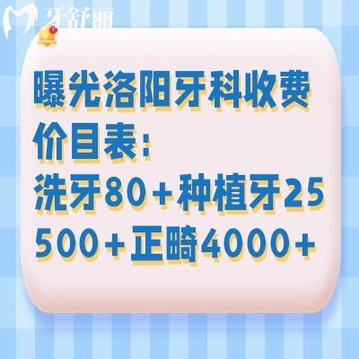 曝光洛阳牙科收费价目表:洗牙80+种植牙25500+正畸4000+