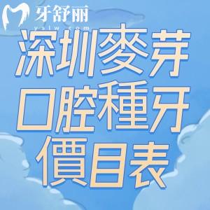 深圳麥芽口腔種牙價目表:新版收費韓國牙1955+瑞士牙5680+線上預約更快種植