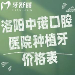洛阳中诺口腔医院种植牙价格表:韩国牙1680+意大利牙3480+德国牙2980+瑞典4800