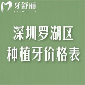 2026深圳罗湖区种植牙价格表:集采植体单颗2480+半口种牙19800+全口即刻修复50000+